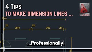 Autocad  4 Tips to make your dimension lines looking professional [upl. by Evetta]