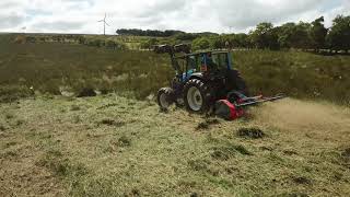 Alpha Variflo XHD240 Flail mower pulverising rushes [upl. by Jean]