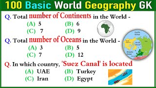 100 GEOGRAPHY GK  World Geography GK  Geography Quiz MCQ Questions General Knowledge [upl. by Liam]