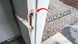 How To Replace And Repair Broken Door Jamb Kicked In Or Damaged  DIY Step By Step Tutorial Easy FIX [upl. by Ynneh]