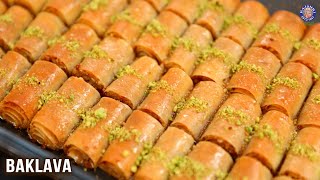 Baklava  How To Make Pistachio Baklava Rolls  Turkish Cuisine  Dessert Recipe By Varun Inamdar [upl. by Wakefield]