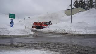 Caltrans Schmidt snow blower at Donner Summit [upl. by Darsie]