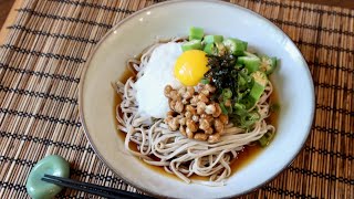 Cold Natto Soba Recipe  Japanese Cooking 101 [upl. by Columbus]