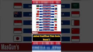 Jadwal Kualifikasi Piala Dunia 2026 Round 3 shorts timnasindonesia fyp [upl. by Tihor608]