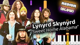 Lynyrd Skynyrd Sweet Home Alabama Piano Tutorial Medium SLOW 50 Speed [upl. by Brottman802]