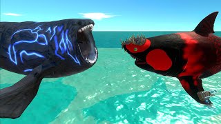 Aquatics Battle  Weapon Megalodon VS The Bloop  Animal Revolt Battle Simulator [upl. by Ierbua]