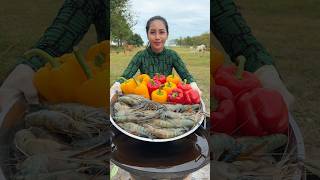 How to crispy shrimp with vegetable recipe shorts short cooking food recipe [upl. by Aivun]