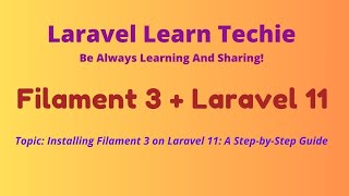 Installing Filament on Laravel 11 A StepbyStep Guide [upl. by Arraes]