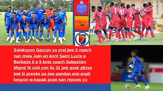 HAÏTI VS SAINTELUCIE LIS 24 JOUEURS POU 2 MATCHS YO [upl. by Inavoj63]