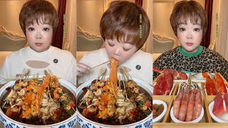 Seafood 16 Eat big Shrimp 🍤🦐🍤🦐mukbang chicken seafood eating dinner [upl. by Saidee]