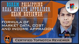 FORMULA OF MARKET DATA COST AND INCOME APPROACH  REAL ESTATE APPRAISER EXAM REVIEWER [upl. by Ashby]