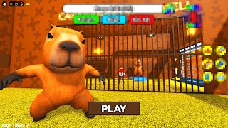 I OUTSMARTED a ROBLOX CAPYBARA GUARD scaryobby roblox [upl. by Krute]