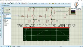 TWO STAGE RC COUPLED AMPLIFIER IN PROTEUS [upl. by Coraline]