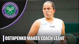 Jelena Ostapenko makes coach LEAVE her player box during match 👀  Wimbledon on ESPN [upl. by Danete]