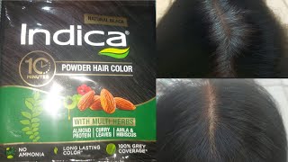 Indica Herbal Hair Colourpowder hair color with multi herbsNATURAL BLACK HAIR Long lasting colour [upl. by Neilla446]