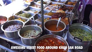 Awesome Street Food around Khao San Road Bangkok [upl. by Enamrahs637]