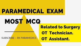 Most Important MCQ  Related to Anaesthesia and Surgery  For Upcoming exam  OT Technician [upl. by Ahsiyt268]