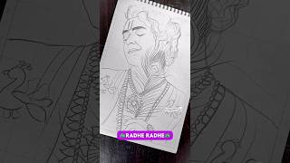 Sumedh as Krishna drawing 😍🦚 Krishna with Morpankh drawing shorts [upl. by Luther]