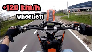 RIDE TO STUNTSPOT  KTM EXC 125  RAW  Wheelies [upl. by Idnarb]