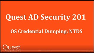 OS Credential Dumping NTDS [upl. by Kostival]