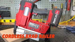 BAUER 20V Cordless 18 Gauge Brad Nailer  Review [upl. by Yotal]