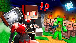 MIKEY killed TV WOMAN VAMPIRES in front of JJ in Minecraft  Maizen [upl. by Bibeau]