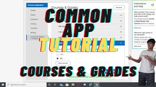 Common application courses and grades section for international students Indian [upl. by Aun]