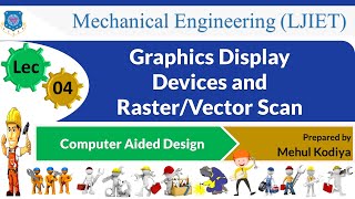 L 04 Graphics Display Devices and RasterVector Scan  Computer Aided Design  Mechanical [upl. by Jehiel]