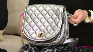 Isaac Mizrahi Live Bridgehampton Quilted Lamb Leather Bag on QVC [upl. by Adina980]