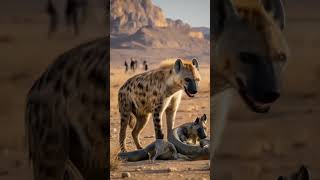 Clash of Predators Hyena vs Giant Lizard in the Heart of the Desert youtubeshorts [upl. by Ahsinyt583]