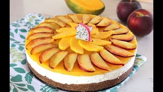 Cheesecake fredda pesca e mango ricetta facile [upl. by Macdonald389]