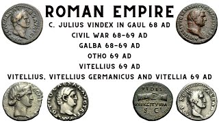 Coins of the Civil War C Julius Vindex Galba Otho Vitellius Vitellius with his childern [upl. by Rehpotirhc]