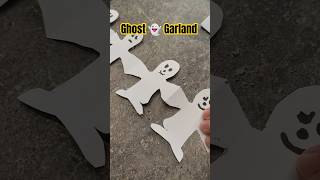 How to Make Ghost Garland 👻 Halloween Craft Tutorial craft tutorial ideas shorts [upl. by Sinnelg]