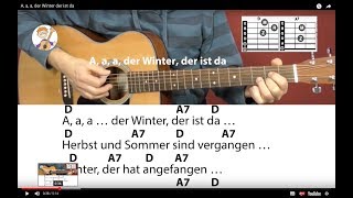 A a a der Winter der ist da  Winterlied Akkorde amp Text für Gitarre zum Mitspielen [upl. by Lang427]