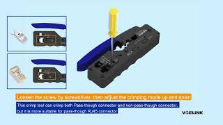 How to crimp shielded pass through connector with dovetail clip  VCELINK RJ45 passthrough crimper [upl. by Durrett]