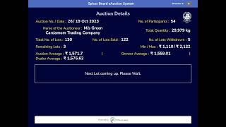 SPICES BOARD LIVE EAUCTION 19102023  GCTC [upl. by Let]