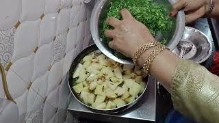 sowa aloo ki majedar bhaji recipe 😋 [upl. by Chane]