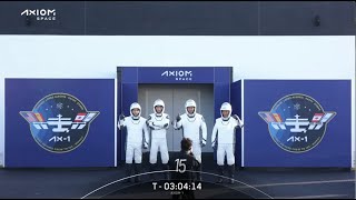 Allprivate Axiom crew drives to SpaceX rocket ahead of launch [upl. by Taite499]