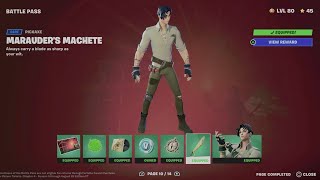 How to Unlock Marauders Machete Pickaxe in Fortnite  Battle Pass Rewards Page 10 [upl. by Arakaj600]