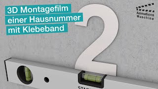 3D Montagefilm einer Hausnummer mit Klebeband [upl. by Norling13]