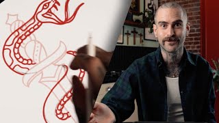 How to draw a TRADITIONAL SNAKE  with Austin Maples [upl. by Darom]