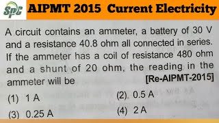 A circuit contains an ammeter a battery of 30 V and a resistance 408 ohm all connected in series [upl. by Ellehcen]