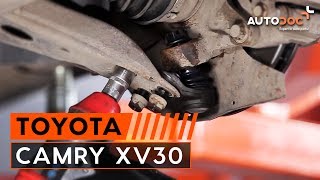 Changer rotule de suspension avant Toyota Camry XV30 TUTORIEL  AUTODOC [upl. by Aynotahs]