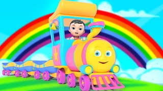 Colors Song  If Youre Happy Fun Nursery Rhyme with Huffy Puffy Train [upl. by Jorry472]