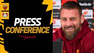 🟨 LIVE 🟥 La conferenza stampa di De Rossi e Paredes alla vigilia di RomaBayer Leverkusen [upl. by Kegan742]