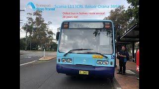 The Oldest Route Service Bus in Sydney Busways R7 Scania L113CRL Ansair Orana 3693 [upl. by Rior]