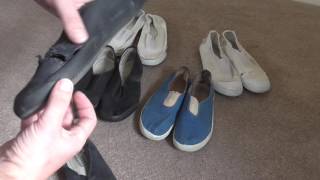 Old Slipon plimsolls  elasticated canvas sneakers [upl. by Ardnassac]