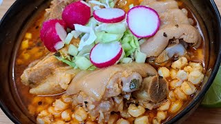 POZOLE ROJO MEXICANO 🇲🇽  para el Grito de Independencia [upl. by Annaej]