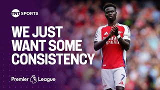 Bukayo Saka unhappy with officials after Declan Rices CONTROVERSIAL red card against Brighton 😡 [upl. by Aramoiz689]