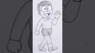 Easy Nobita Nobi Art  StepbyStep shorts IsmatAraArtGallery [upl. by Aketahs]